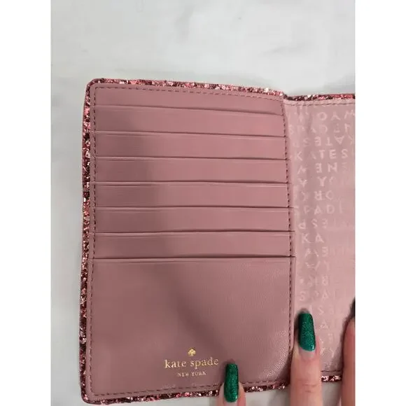 Kate Spade EUC Passport Billfold wallet credit card Dusty pink peony - Picture 10 of 11